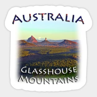 Australia - Glasshouse Mountains moonset at sunrise Sticker